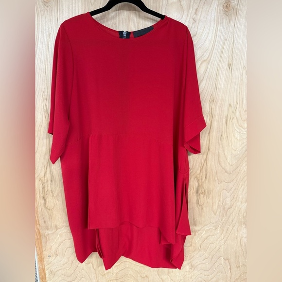 Maria Calderara Designer Red Blouse Size 4 Made In Italy - Picture 1 of 10